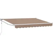 vidaXL Uitschuifbare luifel Taupe 3,5 x 2,5 m Polyester en Metaal