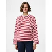 Pieces Shirt 'PCSadie' kersrood / wit