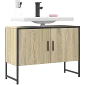 vidaXL Wastafelkast 80x33x60 cm bewerkt hout sonoma eikenkleurig