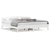 vidaXL Bedframe zonder matras massief grenenhout wit 180x200 cm