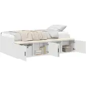 vidaXL Bedframe met lade met opslag Wit 100 x 200 cm Bewerkt hout