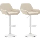 CLP Braga Set van 2 barkrukken - Kunstleer - creme wit