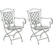 CLP Metalen stoelen Adara (set van 2) - Antiek groen