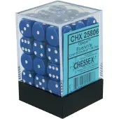 Chessex Opaak Blauw/wit D6 12mm Dobbelsteenset (36 stuks)