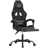vidaXL Gamestoel met voetensteun kunstleer zwart