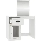 vidaXL Kaptafel met spiegel 90x50x132,5 cm bewerkt hout wit