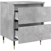 vidaXL Nachtkastjes 2 st 40x35x50 cm bewerkt hout betongrijs