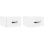 vidaXL Nachtkastjes 2 st wandgemonteerd 35x35x20 cm wit