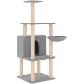 vidaXL Kattenmeubel met sisal krabpalen 132 cm lichtgrijs
