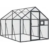 vidaXL Volière 1,79x3x1,85 m aluminium antracietkleurig