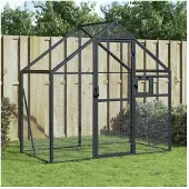 vidaXL Volière 179x100x185 m aluminium antracietkleurig