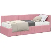 vidaXL Hoekbedframe met Matras met hoofdeinde 2 st Grijs Fluweel