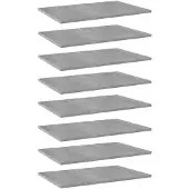 vidaXL Wandschappen 8 st 60x40x1,5 cm spaanplaat betongrijs