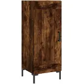 vidaXL Hoge kast 34,5x34x180 cm bewerkt hout gerookt eikenkleurig