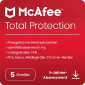 McAfee Total Protection [5 apparaten - 1 jaar].