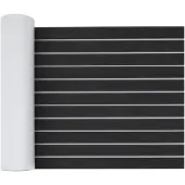 vidaXL Bootmat Gestreept Donkergrijs en Wit 240 x 60 cm EVA