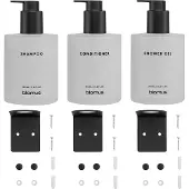 Blomus Kirei glasflessen inkl. wandhouder 3-pack Wit, te monteren met schroeven
