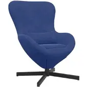 vidaXL Eivormige stoel Politieblauw 63 x 73 x 90 cm Fluweel