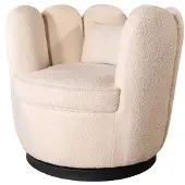 Lizzely Garden & Living Fauteuil Daphne teddy beige draaibare fauteuil