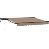 vidaXL Handbediende luifel met LED's Taupe 4 x 2 m