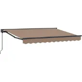 vidaXL Handmatig uitschuifbare luifel Taupe 4 × 3,5 m