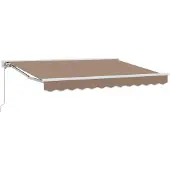 vidaXL Handmatig uitschuifbare luifel Taupe 5 x 3 m
