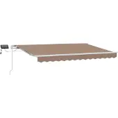 vidaXL Uitschuifbare zonnescherm, taupe, 450 x 350 cm, stof en aluminium
