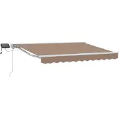 vidaXL Handbediende luifel met LED's Taupe 4,5 × 3 m