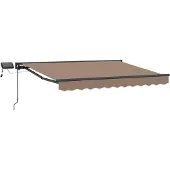 vidaXL Handbediende luifel met LED's Taupe 3 x 2,5 m