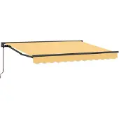 vidaXL Handmatig uitschuifbare luifel Zand 4,5 × 3,5 m