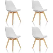 Hjh OFFICE SCANDI 4 stuks per pakket - Vergaderstoel / bezoekerstoel Wit