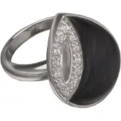 Orphelia Silver 925 Zr-3632;54 Ring Black Cateye Zirconium