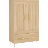vidaXL Hoge kast 69,5x31x115 cm bewerkt hout sonoma eikenkleurig