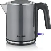 Severin WK 9574 - Waterkoker - hoogwaardig roestvrij staal - XXL-opening - bediening met één hand - Antraciet