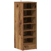 vidaXL Schoenenkast 32x35x92 cm bewerkt hout oud houtkleurig