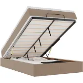 vidaXL Ottoman bed met matras 120x200cm kunstleer cappuccinokleurig