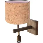 Steinhauer Wandlamp Stang 4889BR met kurk kap en warm leeslicht
