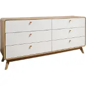 DOMUS Cassie-Commode - 6-laden - Wit Eikenlook