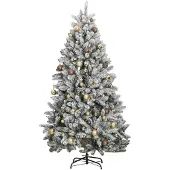 vidaXL Kunstkerstboom met scharnieren 300 LED's en kerstballen 180 cm