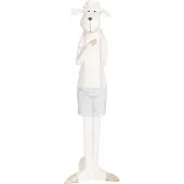 Clayre & Eef Decoratie Beeld Schaap 6x4x17 cm Wit Kunststof