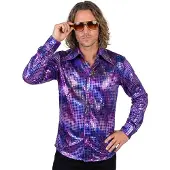 Coppens Heren disco blouse paars | Maat S |