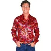 Coppens Heren disco blouse rood | Maat S |