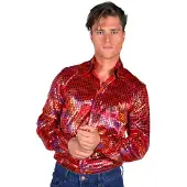 Coppens Heren disco blouse rood | Maat L