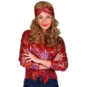 Coppens Dames disco blouse rood | Maat S