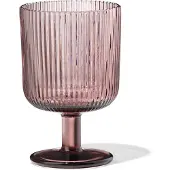 HEMA Wijnglas 250ml Bergen glas streep reliëf bordeauxrood (bordeauxrood)