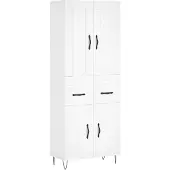 vidaXL Hoge kast 69,5x34x180 cm bewerkt hout wit