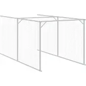 vidaXL Hondenhok met ren 110x813x110 cm staal lichtgrijs