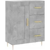 vidaXL Hoge kast 69,5x34x180 cm bewerkt hout betongrijs