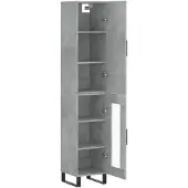 vidaXL Hoge kast 34,5x34x180 cm bewerkt hout betongrijs