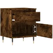 vidaXL Nachtkastjes 2 st 40x35x50 cm bewerkt hout gerookt eikenkleurig